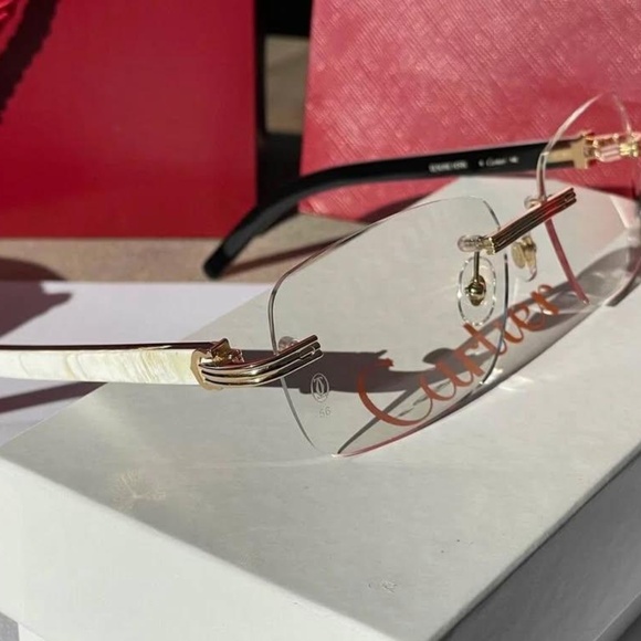 Authentic Cartier Eyeglasses CT0286O Custom Lens Buffalo Sunglasses Buffs - Picture 2 of 7